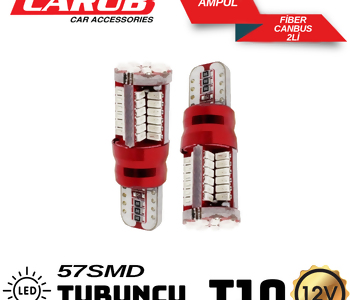 {Katagori} / LED 12V DİPSİZ AMPUL 5W T10 TURUNCU     57 LEDLİ  AD  CARUB 