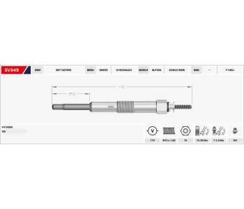 {Katagori} / KIZDIRMA BUJİSİ 11V B110-B29.5  GX57-GX102 ACCENT ELENTRA GETZ SANTAFE 1.5 2.0 PJ307 PJ407 KİA 1.5  