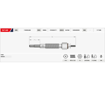 {Katagori} / KIZDIRMA BUJİSİ 11.5V B148-B35  GX148    CİTROEN JUMPER 2.2 S MAX 1.8  FORD TRANSİT V184 2.2 2.4 