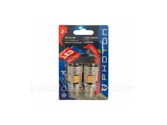 PHOT-PH7219FNNAB2 LED AMPUL 12V DİPSİZ 21W  T20 FANLI EXCLUSİVE AMBER 